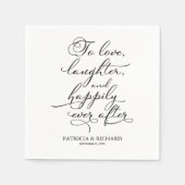 愛、笑い、そして楽しい後結婚ずっと スタンダードカクテルナプキン (正面)