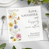 愛、笑い、そして楽しい後結婚ずっと スタンダードカクテルナプキン