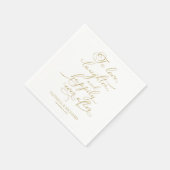 愛、笑い、そして楽しい後結婚ずっと スタンダードカクテルナプキン (角)