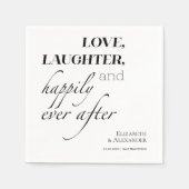 愛、笑い、そして楽しい後結婚ずっと スタンダードカクテルナプキン (正面)