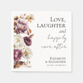 愛、笑い、そして楽しい後結婚ずっと スタンダードカクテルナプキン (正面)