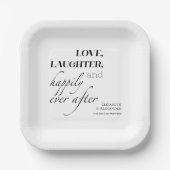 愛、笑い、そして楽しい後結婚ずっと ペーパープレート (正面)