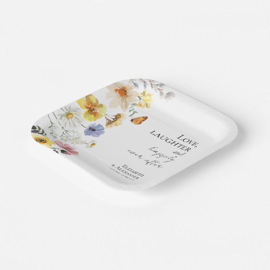 愛、笑い、そして楽しい後結婚ずっと ペーパープレート (傾斜あり)