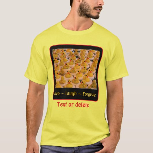 愛 笑い 許し ラバーダック 励まし  Tシャツ (正面)