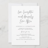 愛、笑い、黒、結婚の駆け落ちパーティー 招待状 (正面)