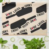 「愛、笑え、調理師!」 キッチンティータオル キッチンタオル (折り畳み)