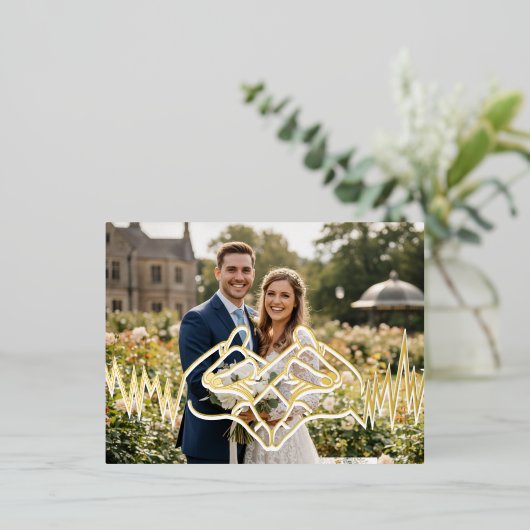 愛 箔招待状ポストカード (立ち正面)