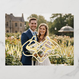 愛 箔招待状ポストカード