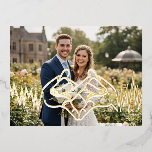 愛 箔招待状ポストカード (正面)