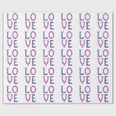 愛 – 紫のアメジストとブルーサファイアジェムストーン ラッピングペーパー (フラット)