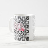 愛, 結婚, バレンタインデー, ハート コーヒーマグカップ (正面左)