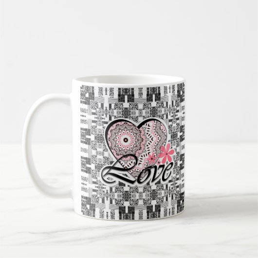 愛, 結婚, バレンタインデー, ハート コーヒーマグカップ (左)