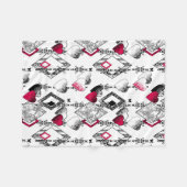 愛、網目、パッチワーク フリースブランケット (正面(横))