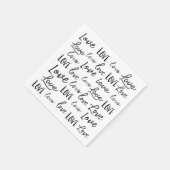 愛 – 繰り返し – 手書き,結婚スクリプト スタンダードカクテルナプキン (角)