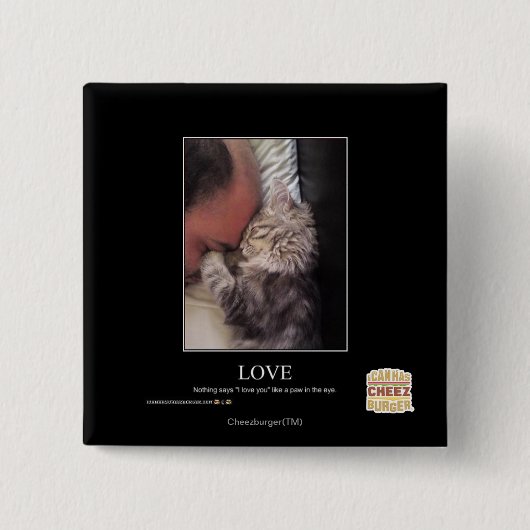 愛 缶バッジ (正面)