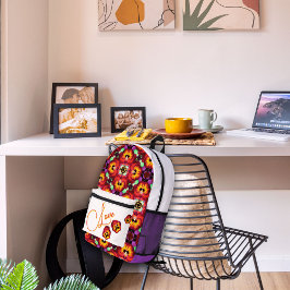 愛 – 美しいパンジー プリントバックパック