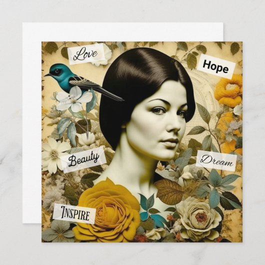 愛、美しい、インスパイア夢、希望ヴィンテージレディ (正面/裏面)