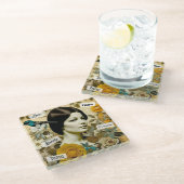 愛、美しい、インスパイア夢、希望ヴィンテージレディ ガラスコースター (アングル)