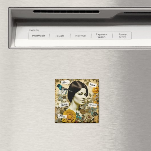 愛、美しい、インスパイア夢、希望ヴィンテージレディ マグネット (インサイチュ (食洗機))