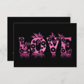 愛(花フォント) 出欠カード (正面/裏面)