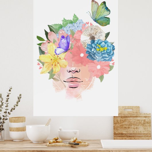 愛、蝶と花 ポスター (キッチン)