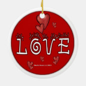 愛 – 言葉前向き セラミックオーナメント (裏面)