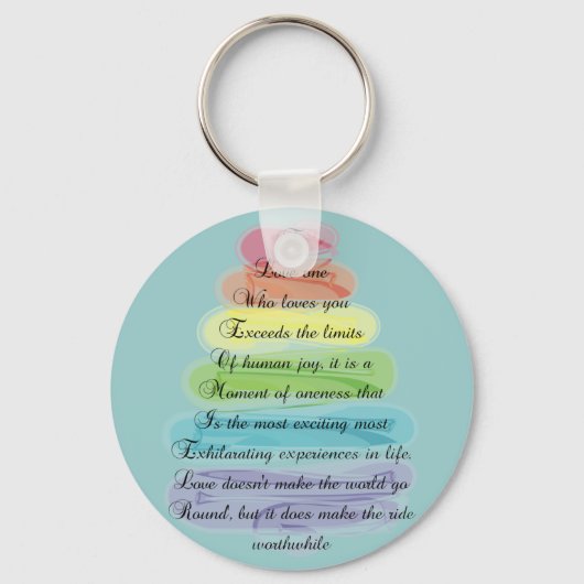 "愛"詩のギフトツリーアートデザイン キーホルダー (正面)