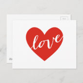 愛、赤いハート ポストカード (正面/裏面)