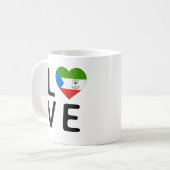 愛 – 赤道ギニア国旗 コーヒーマグカップ (正面左)