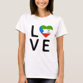 愛 – 赤道ギニア国旗 Tシャツ (正面)