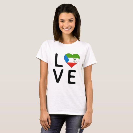 愛 – 赤道ギニア国旗 Tシャツ (正面フル)