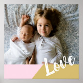 愛 |赤面と金ゴールドの幾何学的パーソナライズされた写真 ポスター (正面)