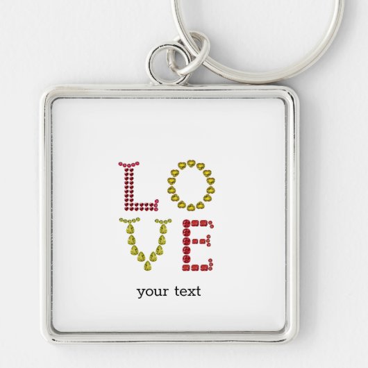 愛、赤、黄 キーホルダー (正面)