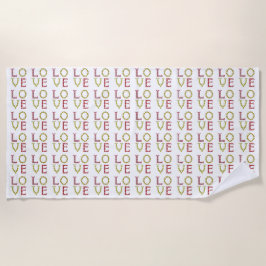 愛、赤、黄 ビーチタオル