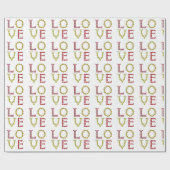 愛、赤、黄 ラッピングペーパー (フラット)