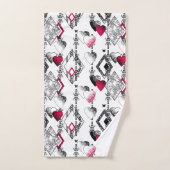 愛、釣り網、パッチワーク バスタオルセット (ハンドタオル)