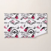 愛、釣り網、パッチワーク バスタオルセット (ハンドタオル)