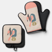 愛 鍋つかみ&鍋敷きセット (正面/裏面)