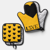 愛 鍋つかみ&鍋敷きセット (正面/裏面)