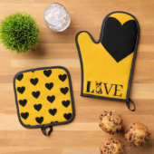 愛 鍋つかみ&鍋敷きセット (トップダウン)