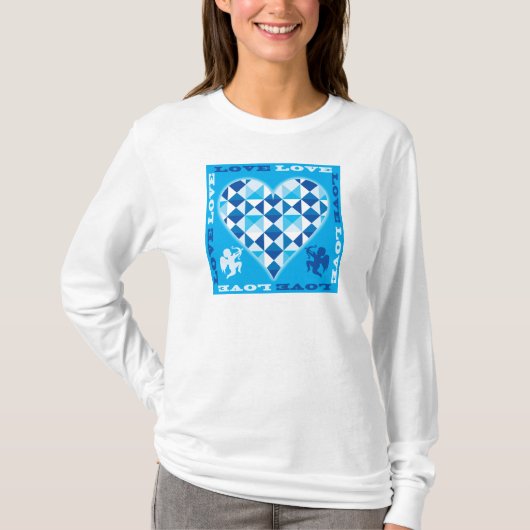 愛（青いダイヤモンド） Tシャツ (正面)