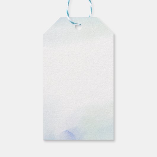 愛 |青いハートと水彩結婚式の引き出物 ギフトタグ (裏面)