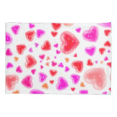 愛、非常に多くのハート、白 枕カバー (裏面)