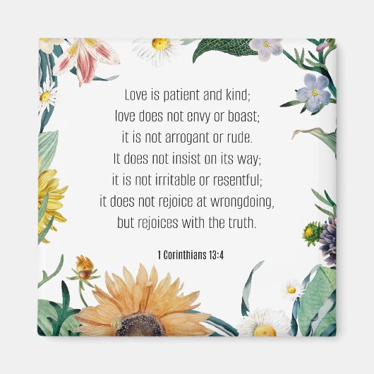 愛、1コリント13:4、 マグネット (正面)