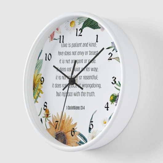 愛、1コリント13:4、 壁時計 (傾斜)