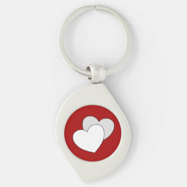 愛 – 2つのハートキーチェーン キーホルダー