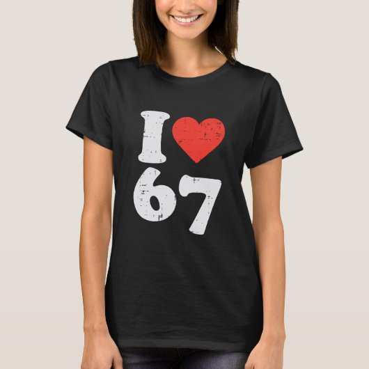 愛 67 おもしろ 6 7 コスチューム 6 7 キッズ Tシャツ (正面)