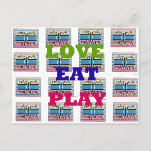 愛 Eat Play ハクナマタタ アートプリント ポストカード