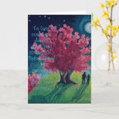 愛 – greeting art空白の card - Moon カード (黄色い花)