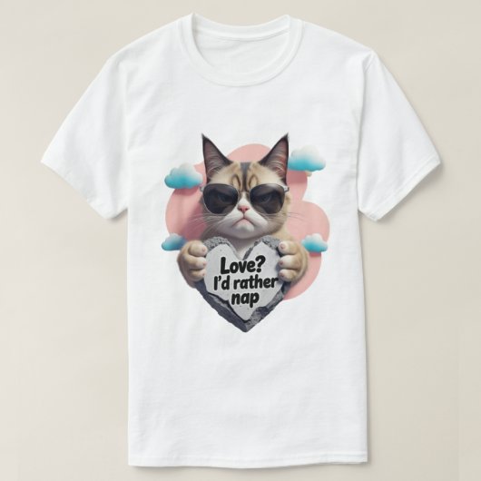 愛？idむしろバレンタインの昼寝 tシャツ (デザイン正面)